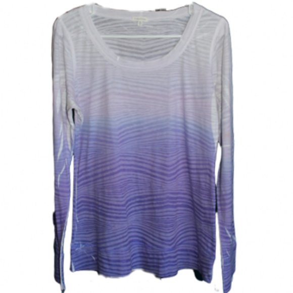 Maurices long sleeved white and purple shirt. - Picture 1 of 4